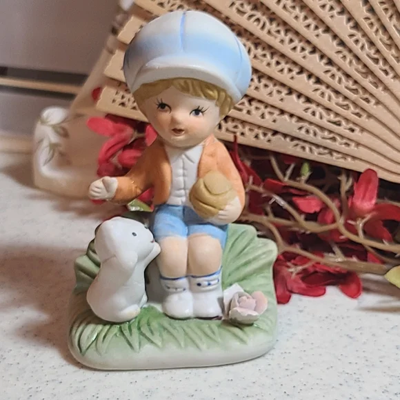 Homco 1430 Charming Figurine with Child and Dog - Picture 1 of 6